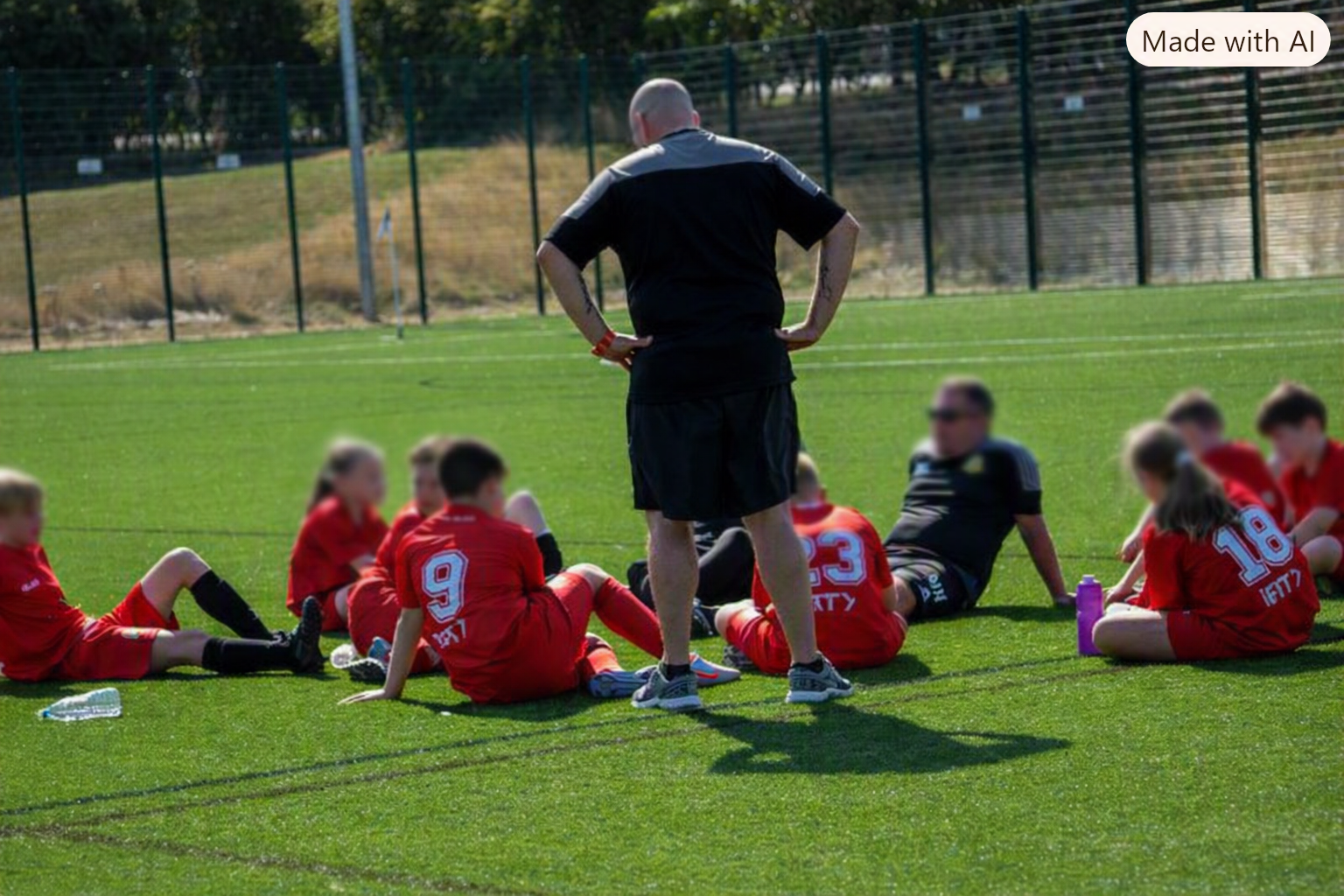 Kids playing football