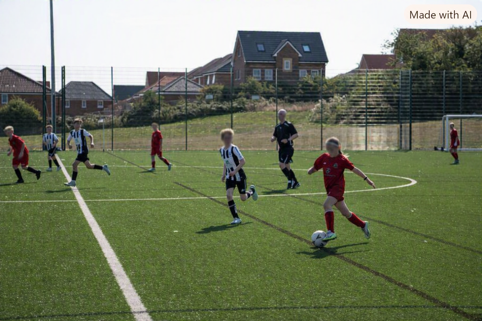 Kids playing football